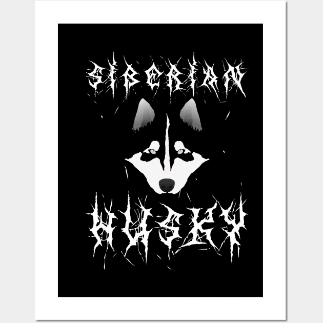 Black Metal Husky - Clean version Wall Art by Dirgu